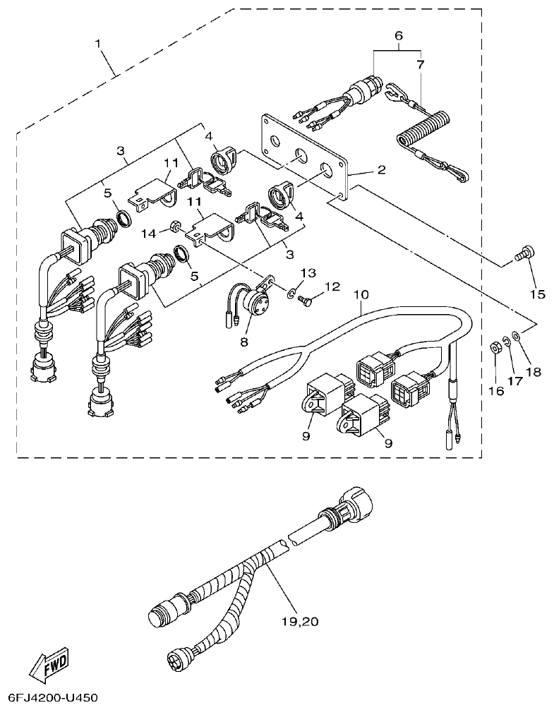 Yamaha F250HET, FL250HET OPTIONAL PARTS 4 parts diagram